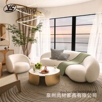 Sofa Phong Cách Kem Sofa Vải Gia Dụng Sofa Khách Sạn Thư Giãn Ghế Sofa Mây Đôi Sofa Công Nghệ Vải Cong Sofa Nhỏ