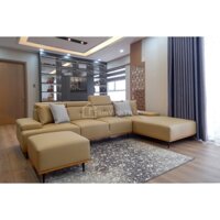 Sofa phòng khách hiện đại, sang trọng bọc da Microfiber kích thước 3000x1800x900mm tuỳ chọn màu sắc | t.Decor | GC33