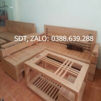 sofa salon gỗ sồi