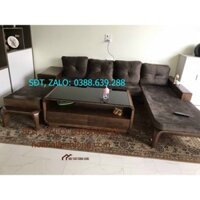 Sofa salon góc gỗ sồi Mỹ