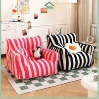Sofa Sọc Màu Hồng, Sofa Nhỏ Trẻ Em, Ghế Sofa Lười, Cho Phòng Ngủ Phòng Khách Góc Đọc Sách