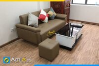 Sofa văng phòng khách nhỏ mini bọc da đẹp AmiA PK113