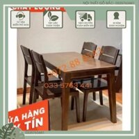 Sofagiaxuong [GIÁ RẺ VÔ ĐỊCH] Bộ bàn ăn 4 ghế mặt bàn chữ nhật gỗ sồi Nga
