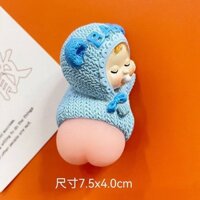 Soft Butt Pinch Decompression Refridgerator Magnets Bouncy Soft and Adorable 3dstereo Anti-Collision Decoration Magnet Panda Magnetic Force Magnetic Sticker Car decorations DKRU