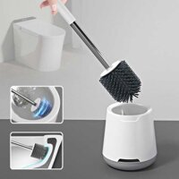 Soft Silicone Bristle Toilet Brush And Holder Bathroom WC Set Cleaning Brush