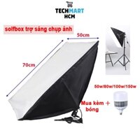 Softbox trợ sáng kích thước 50x70cm cho studio, livestream gắn 1 đui E27, có thể mua kèm bóng đèn 50W, 80W, 100W