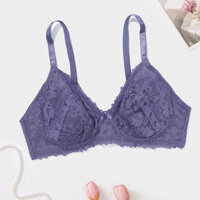 Softrhyme Nữ Plus Size Áo Ngực Gợi Cảm Ren Hoa Đệm Quần Lót Bán Sheer Có Dây Quần Lót C D E Cup Bralette Cho Mùa Đông