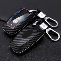 Sợi Carbon ABS Từ Xa Chìa Khóa Ô Tô Bao Đựng Móc Khóa Cho Xe Ford Ranger Wildtrak Everest Explorer EcoSport Mustang Edge MondeoFor Lincoln Mondeo MKC MKZ MKX