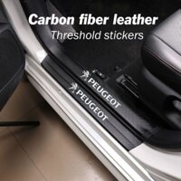 Sợi Carbon Da Ngưỡng Bảo Vệ Miếng Dán Cửa Ô Tô Ngưỡng Miếng Dán Xe Ngưỡng Dải Thân Cây Chống Bước Miếng Dán Cho Xe Đạp Peugeot 206 207 307 4008 Rcz 5008