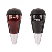 Sợi Carbon Xe Bánh Răng Núm Tay Cầm Da Hướng Dẫn Sử Dụng Tự Động TRD Đa Năng Tự Động Đẩy Xuống Gậy Dịch Chuyển Cần Số Đầu Đòn Bẩy Phụ Kiện Nội Thất Ô Tô