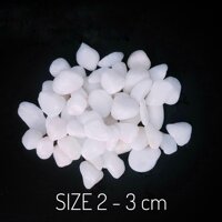 Sỏi đá màu trắng to size 2-3 cm (2 KG) trang trí hồ cá chậu cây cảnh terrarium cây cảnh văn phòng