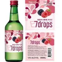 Soju 7 DROPS Raspberry (vị mâm xôi) Hàn Quốc 12% vol chai 360ml