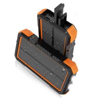 Solar Charger X-DRAGON 25000mAh Waterproof Solar Power Bank with 5 Output Ports, Dual Input(USB C & MICRO), Dual Flashlight, Compass for iPhone, iP...