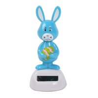 Solar Power Dance Blue Rabbit Swinging Animated Bobble Dancer Toy Home Car