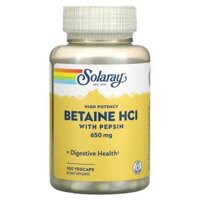 Solaray High Potency Betaine HCL with Pepsin 650 mg 100 VegCaps