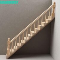 Solarburst 1: 12 Nội thất nhà búp bê, Giả vờ chơi Mô hình cầu thang Mini DIY, Lan can cầu thang Mini thu nhỏ Cầu thang gỗ có tay vịn Phụ kiện nhà búp bê