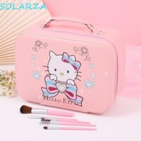 Solarza Kuromi Túi Đựng Mỹ Phẩm Vali, Túi Trang Điểm Cầm Tay Kitty Gương Rơi, Hộp Chắc Chắn Chống Thấm Nước Anime Dây Kéo Hoạt Hình PU Hộp Đựng Mỹ Phẩm Ngoài Trời