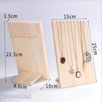 Solid Wood Jewelry Display Stand Necklace Showcase Holder Pendant Hanging