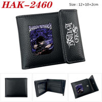 Solo Leveling Phim hoạt hình Da Pu Nút đen Ví trẻ em Học sinh Đơn giản Ví tiền xu ngắn thông thường