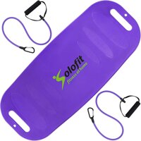 Solofit Balance Board with Resistance Bands - Fitness Board for Adults – The Abs Legs Core Workout Balancing Board - Ideal for Core Workout, Dancer...