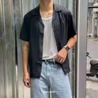 Sơmi KAF đũi kaki cổ V - Đen