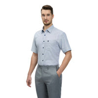 Sơmi ngắn tay lai ngang SAN SCIARO vải cotton phom regular SS00000011