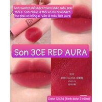 Son 3CE Red Aura đỏ lạnh tươi  Velvet lip tint (vỏ màu đỏ)