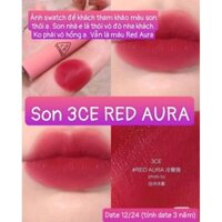 Son 3CE Red Aura đỏ lạnh tươi và Bitter hour thuộc phiên bản Velvet lip tint (Màu đỏ nâu)