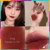 Son 3CE Soft Matte Lipstick Speak To Me Son Thỏi Lì Màu Đỏ Mận Chín Thiết Kế Vỏ Trong Suốt