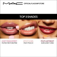 Son Bóng MAC Powerglass Plumping Lip Gloss Asset Management Màu Hồng Nâu Pout Last Night Màu Đỏ Rượu Vang