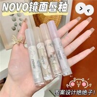 Son bóng NOVO Mirror Water Gloss không phai màu, không dính cốc, dưỡng ẩm lâu dài, son môi cho sinh viên