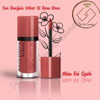 Son Bourjois Velvet 12 đỏ gạch