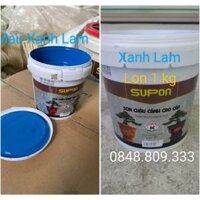 Sơn Chậu Cảnh Cao Cấp Màu Xanh Lam ( Lon 1 Kg ) Dòng Sơn Bán Bóng Hệ Nước . Kháng Kiềm