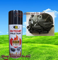 Sơn chịu nhiệt độ cao đen bong 200, 600 đô c - Bình sơn phun xịt chống cháy dung tich 400mlThai Lan - đen bong - 200 đô C