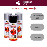 Sơn Chịu Nhiệt Hi-temp Bosny - Sơn Xịt Nhiệt Độ Cao 400-1200 độ F Màu Đen, Nhũ Bạc BOSNY Hàng Chính Hãng -chamsocoto