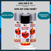 Sơn Chịu Nhiệt Hi-temp Bosny - Sơn Xịt Nhiệt Độ Cao 400-1200 độ F Màu Đen, Nhũ Bạc BOSNY Hàng Chính Hãng -daumooto