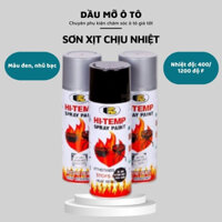 Sơn Chịu Nhiệt Hi-temp Bosny - Sơn Xịt Nhiệt Độ Cao 400-1200 độ F Màu Đen, Nhũ Bạc BOSNY Hàng Chính Hãng -daumooto
