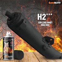 Sơn chịu nhiệt Samurai H2 màu đen nhám 300ml - Sơn pô như zin, sơn chống cháy 600*C, 1 chai sơn từ 1-2 pô xe máy, ô tô
