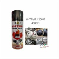 Sơn chống cháy BOSNY, Sơn chịu nhiệt độ cao, chống cháy, sơn pô xe, lốc máy (HI-TEMP). 400ml