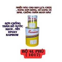 SƠN chống thấm hồ cá  EPOXY Rainbow bộ 4L ( 1017 ) màu lựa chọn , sàn epoxy chống thấm sơn  nền