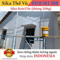 Sơn chống thấm vách tường ngoài trời, chống thấm máng xối lộ thiên - Sika RainTile Grey thùng 20kg