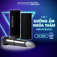 Son dưỡng cho nam Nerman Men in Black 2 in 1 dưỡng ẩm, ngừa thâm môi 4g Tốt