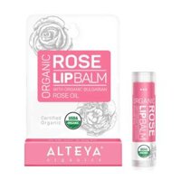 Son Dưỡng Hoa Hồng Hữu Cơ, Organic Rose Lip Balm with Organic Bulgarian Rose Oil, 0.16 oz (4.5g) - ALTEYA ORGANICS