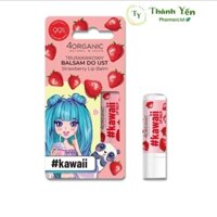 Son dưỡng hồng môi tự nhiên, hữu cơ 4Organic Raspberry/ Strawberry Lip Balm- 5g