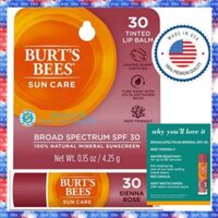 Son dưỡng môi có màu chống nắng SPF 30 Burts Bees Sun Care Tinted Lip Balm 100% Tự Nhiên Burt Bee Tint Sienna Rose