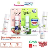 Son dưỡng môi Lipice không màu cho nam, nữ kem nẻ Tuýp 4.3 g – thỏi lip ice hương trái cây, dâu, chanh, táo, lựu
