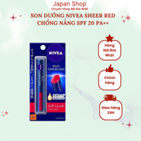 Son Dưỡng NIVEA Màu Đỏ đẹp Sheer Red chống nắng SPF 20 PA++ Nhật Bản