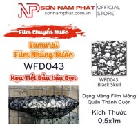 Sơn Film Chuyển Nước Carbon Samurai WFD043 Cuộn Phim Nhúng Hình Đầu Lâu Đen