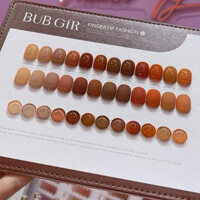 Sơn gel cao cấp BUB GIR sét 12 tông nâu cam màu tặng kèm bảng da cao cấp