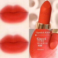 Son Gucci 500 Odalie red - Đỏ cam vỏ vàng - Matte